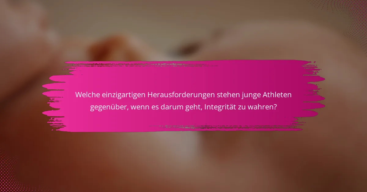 Welche einzigartigen Herausforderungen stehen junge Athleten gegenüber, wenn es darum geht, Integrität zu wahren?