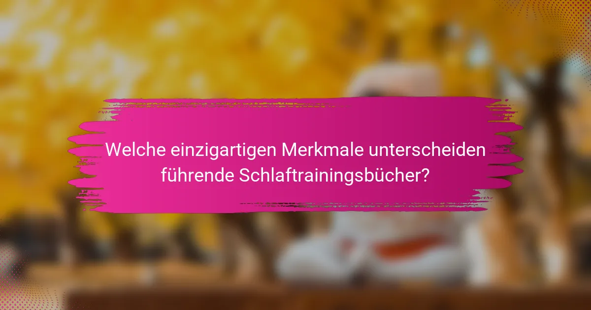 Welche einzigartigen Merkmale unterscheiden führende Schlaftrainingsbücher?
