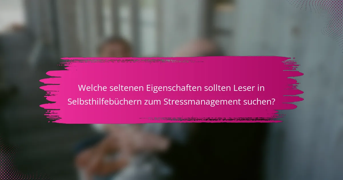 Welche seltenen Eigenschaften sollten Leser in Selbsthilfebüchern zum Stressmanagement suchen?